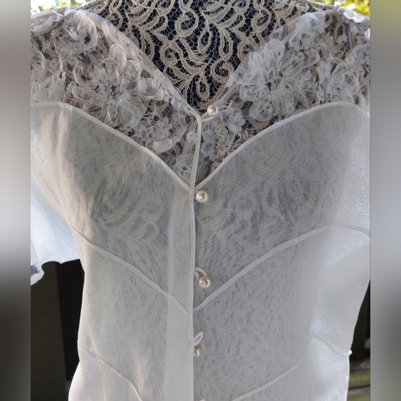 Blouse Women White Cotton Size S - Picture 5 of 13